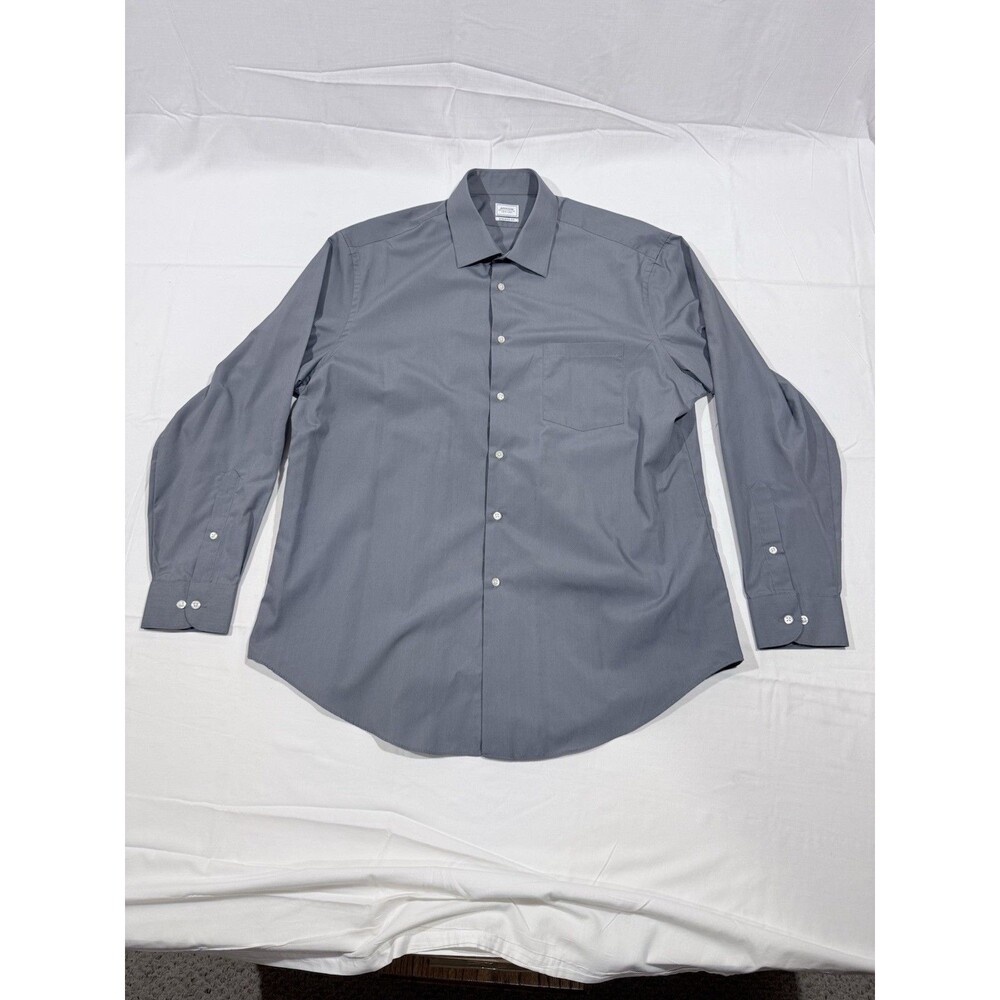 Arrow Athletic Fit Gray Long Sleeve Button-Up Shirt Size  17-17.5 34/35 XL